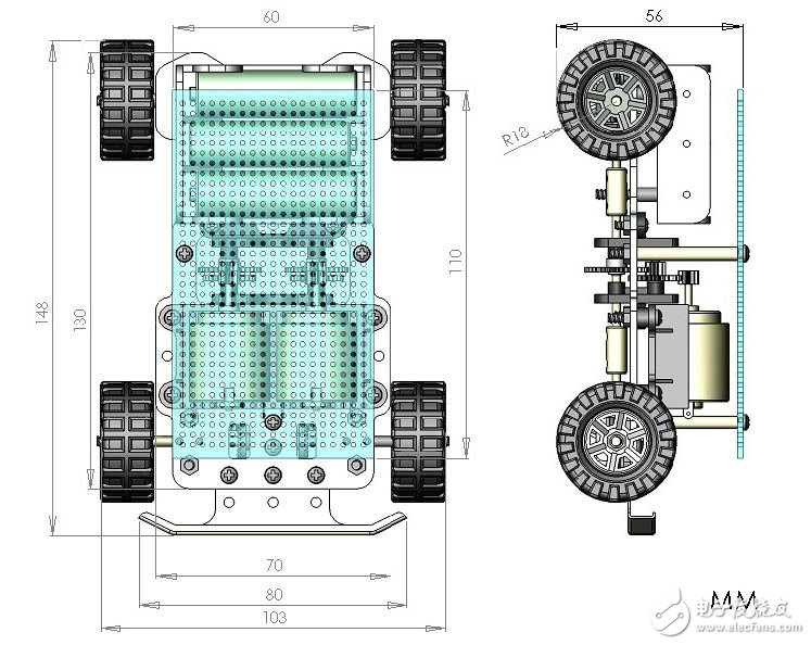 電賽展示：四輪越野型車體硬件設(shè)計(jì)曝光