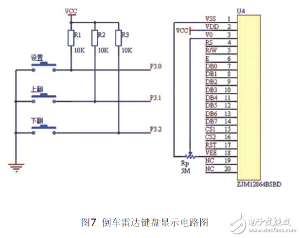 采用MSP430F2274單片機(jī)設(shè)計(jì)的倒車?yán)走_(dá)電路