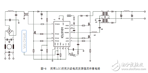 圖-8 采用LCC的無(wú)次級(jí)電流反饋恒流示意電路