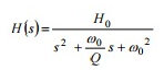 用ωo 和Q改寫(xiě)傳遞函數(shù)H（s）