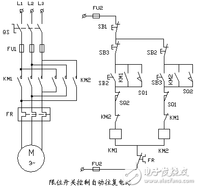 限位開關(guān)控制自動往復(fù)電路