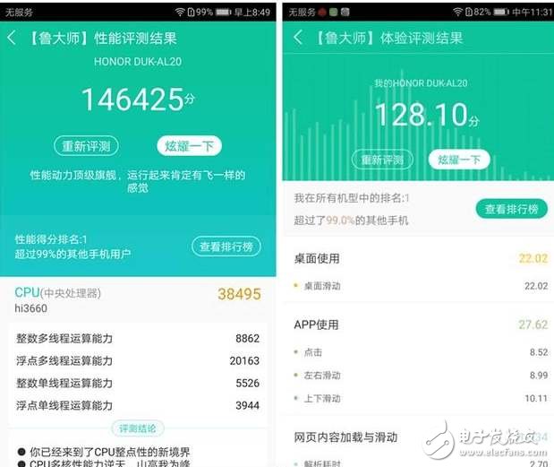 華為榮耀8青春版和榮耀v9跑分曝光，雷兔兔果不其然~