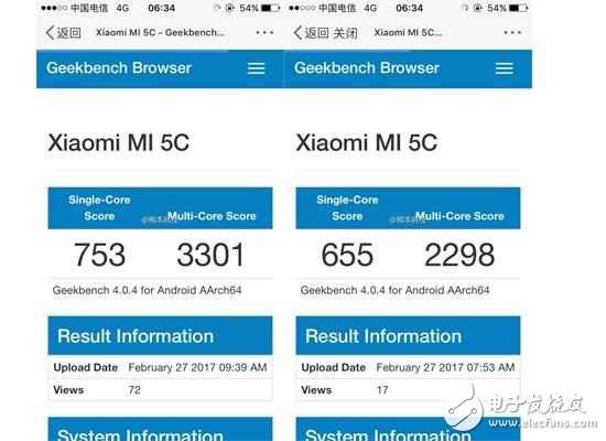 驚現(xiàn)洪荒之力？小米5c跑分出現(xiàn)：八核設(shè)計(jì)+首發(fā)松果處理器