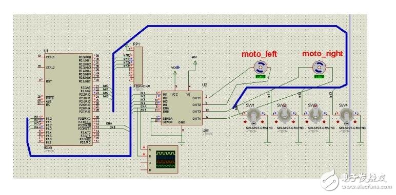 小車程序、仿真、電路圖詳解