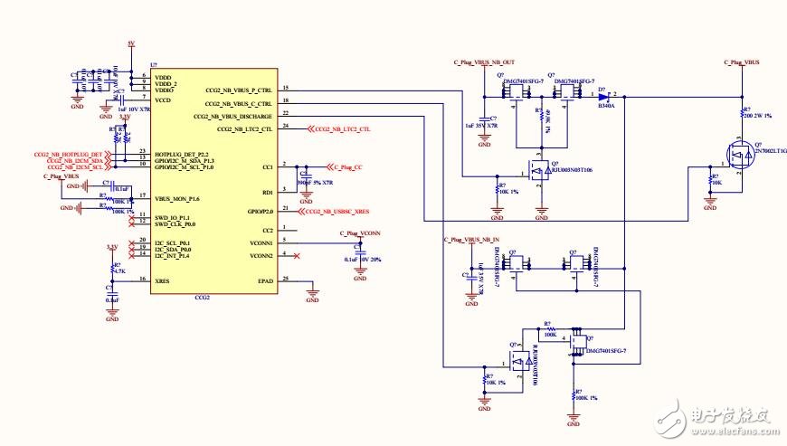 基于Cypress_CCG2的Type-C轉(zhuǎn)HDMI原理圖