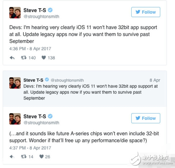 近日，知名開發(fā)者Steven Troughton-Smith透露，自iOS 11系統(tǒng)開始，蘋果將全面停止支持32位應(yīng)用，屆時，App Store中將有大批32位應(yīng)用無法正常工作，并且可別以為這是件小事，現(xiàn)在我們用的App中，有不少還停留在32位，游戲、教育和娛樂類應(yīng)用占到了絕大多數(shù)，用戶可以到設(shè)計(jì)界面總的應(yīng)用選項(xiàng)中進(jìn)行查看。