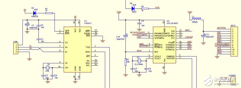 小車通訊部分原理圖