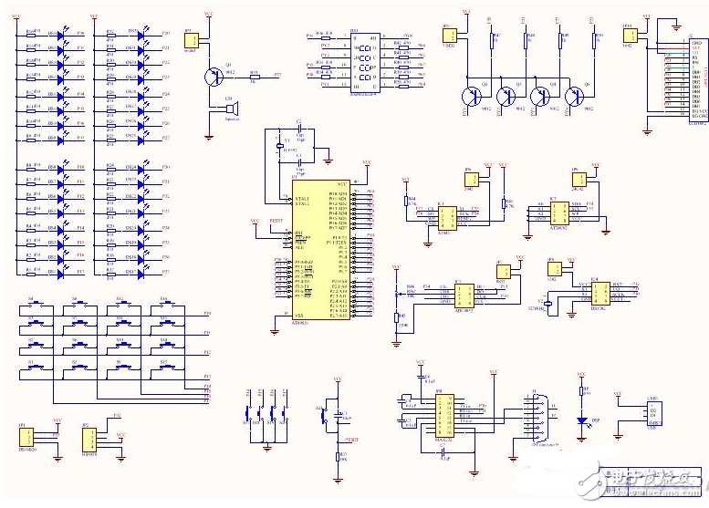 51單片機(jī)綜合開(kāi)發(fā)板電路（原理圖+PCB）