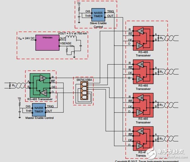 RS-485雙向扇出集線(xiàn)器自動(dòng)方向控制參考設(shè)計(jì)