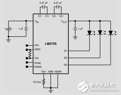 LM2755電荷泵與I2C接口兼容SMD、LED控制器