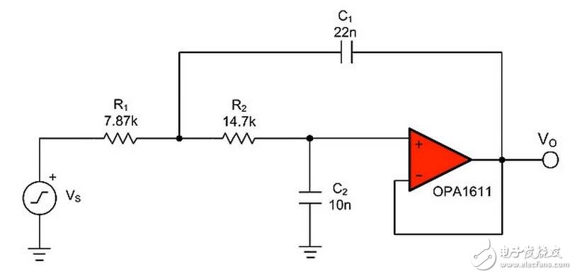 有源濾波器電路、用于數(shù)據(jù)轉(zhuǎn)換的去頻迭濾波器以及放大器中的反饋電容均為高介電常數(shù)MLCC可能會帶來失真的電路。為了說明這一效應(yīng)，設(shè)計人員采用TI的FilterPro軟件設(shè)計了一款使用Sallen-Key拓?fù)涞?kHz巴特沃茲有源低通濾波器。有源濾波器就是一種電容失真降低整個電路性能的常見應(yīng)用。