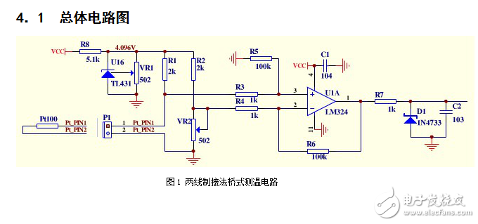 Pt100熱電阻的測溫電路設計