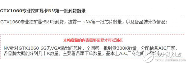 首批Nvidia官方挖礦卡登場：30萬塊GTX1060！