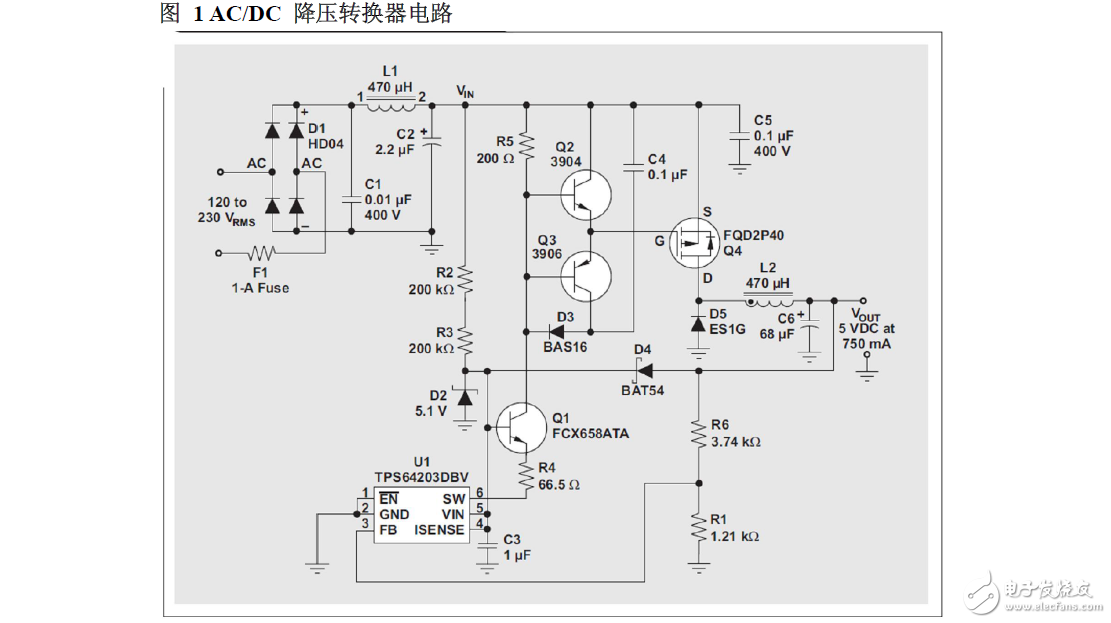 不帶變壓器的低成本、非隔離式AC/DC降壓轉(zhuǎn)換器