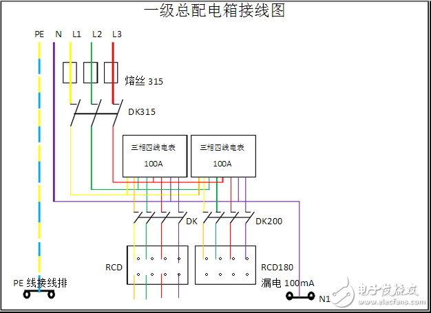 配電箱接線圖_配電柜接線圖：電工必學的配電接線方式