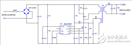 ZSLS7031具有有源PFC的隔離和非隔離反激式led驅動案例