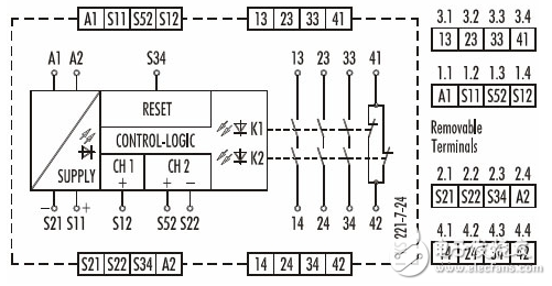 安全繼電器工作原理、接線圖、使用方法