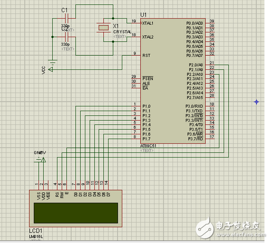 lcd1602中文資料分享：lcd1602接線圖_lcd1602與單片機(jī)連接圖