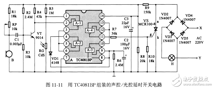 基于C4081BP聲、光控延時開關(guān)電路設(shè)計