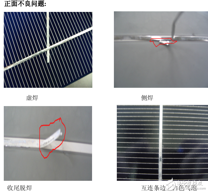 太陽能光伏組件不良現(xiàn)象解剖示例