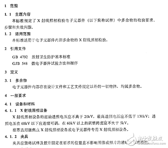 [航天工業(yè)標(biāo)準(zhǔn)]QJ2689-1994電子元器件中多余物的X射線