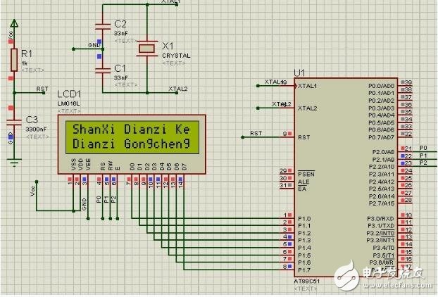 lcd1602與單片機(jī)連接圖,基于51單片機(jī)的lcd1602液晶顯示屏連接電路圖