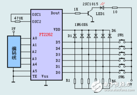 pt2262應(yīng)用電路圖大全_pt2262編碼電路匯總（五款pt2262應(yīng)用電路詳解）