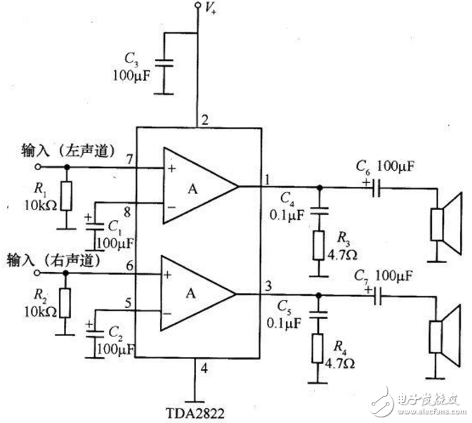 tda2822功放電路圖