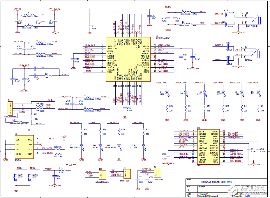 SSS1629_USB耳機(jī)_DEMO中文電路設(shè)計方案