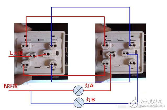 雙控開(kāi)關(guān)接線(xiàn)圖,雙控開(kāi)關(guān)電路圖