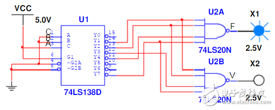 用74ls138實現一位全減器