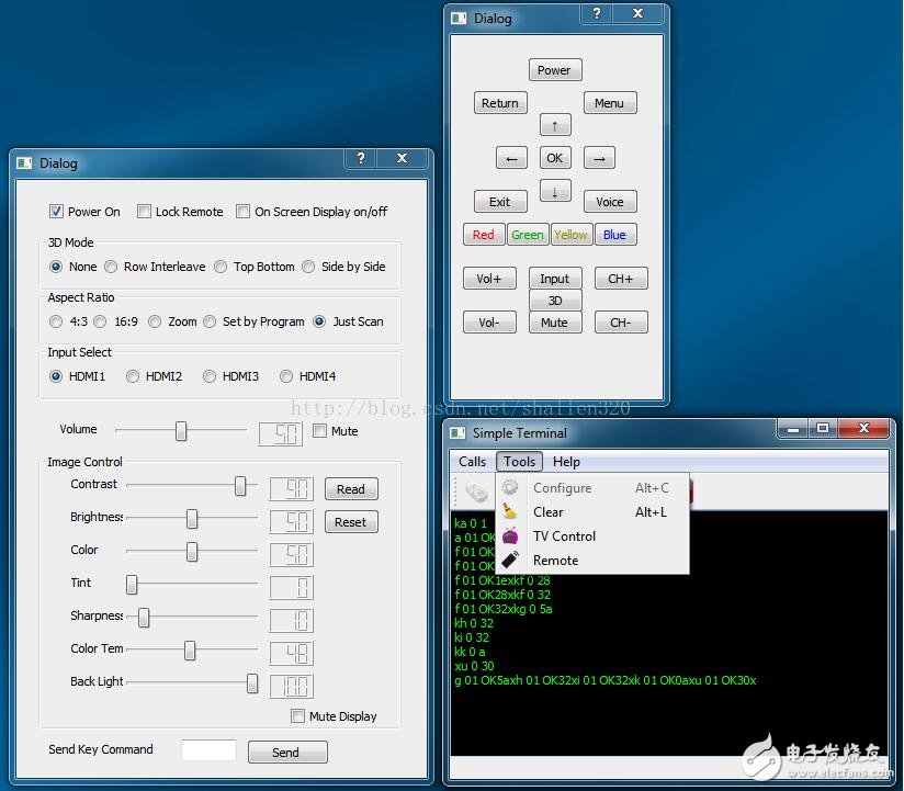 電視r(shí)s232，通過RS232串口控制LG電視