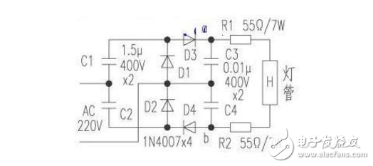 九款最簡(jiǎn)單的電子鎮(zhèn)流器電路圖原理圖分析
