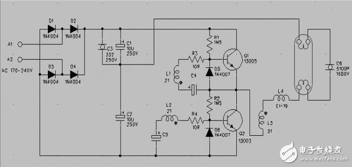 九款最簡(jiǎn)單的電子鎮(zhèn)流器電路圖原理圖分析