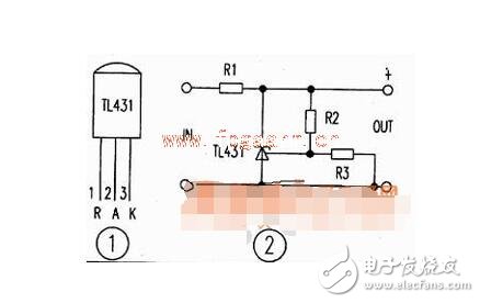 　　工作原理  　　如圖所示，220v電壓經變壓器B降壓、D1-D4整流、C1濾波。此外D5、D6、C2、C3組成倍壓電路（使得Vdc＝60V），Rw、R3組成分壓電路，T1431、R1組成取樣放大電路，9013、R2組成限流保護電路，場效應管K790作調整管（可直接并聯(lián)使用）以及C5是輸出濾波器電路等。  　　穩(wěn)壓過程是：當輸出電壓降低時，f點電位降低，經T1431內部放大使e點電壓增高，經K790調整后，b點電位升高；反之，當輸出電壓增高時，f點電位升高，e點電位降低，經K790調整后，b點電位降低。  　　從而使輸出電壓穩(wěn)定。當輸出電流大于6A時，三極管9013處于截止，使輸出電流被限制在6A以內，從而達到限流的目的。本電路除電阻R1選用2W、R2選用5W外，其它元件無特殊要求，其元件參數如圖3所示。  　　1  　　2  　　基于TL431的延時定時器電路圖  　　1  　　TL431的無反饋，可以看作一個NPN或N - MOS器件高跨導和精確的2.5V接通電壓 。管頭要小心：TL431的引腳上（+電源）是陰極，較低的（供應） - 陽極 。。。 它的另一個世界。  　　1  　　重負荷（超過100毫安），可以通過完全脫鉤的繼電器或optocouples供電，或與PNP（P - MOS）開關晶體管。為監(jiān)管機構制定的特殊的PNP類型 - 這些具有低壓降和不需要很多的基極電流。  　　1  　　要添加遲滯（正反饋） - 添加另一個PNP逆變器。從電源紋波穩(wěn)壓器中分離出來的RS - DS輸入網絡。  　　1  　　基本定時器配置。設置起動電流通過RT為100uA（遠高于基輸入繪制2uA）。開啟延時T1 = 2.5V/U1 *（RT * NO）。斷電延時通常是由負載電流，但你必須考慮電源capacitanca和泄漏（C2，R2）的影響。  　　工作例如：連續(xù)兩次在電子管放大器的延遲（45秒，60秒）。齊納穩(wěn)壓電源供應器（它可以摩托艇沒有它 - 繼電器的電流是相當高的，100mA的）分離定時電容。  　　如果連續(xù)兩次延遲有一個相對較小的時間傳播 - 使用單一的定時電容：  　　1