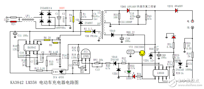 ka3842_lm358電動(dòng)車充電器電路