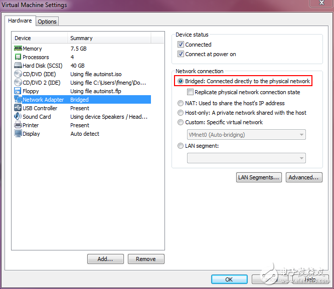 圖6 虛擬機(jī)網(wǎng)卡配置