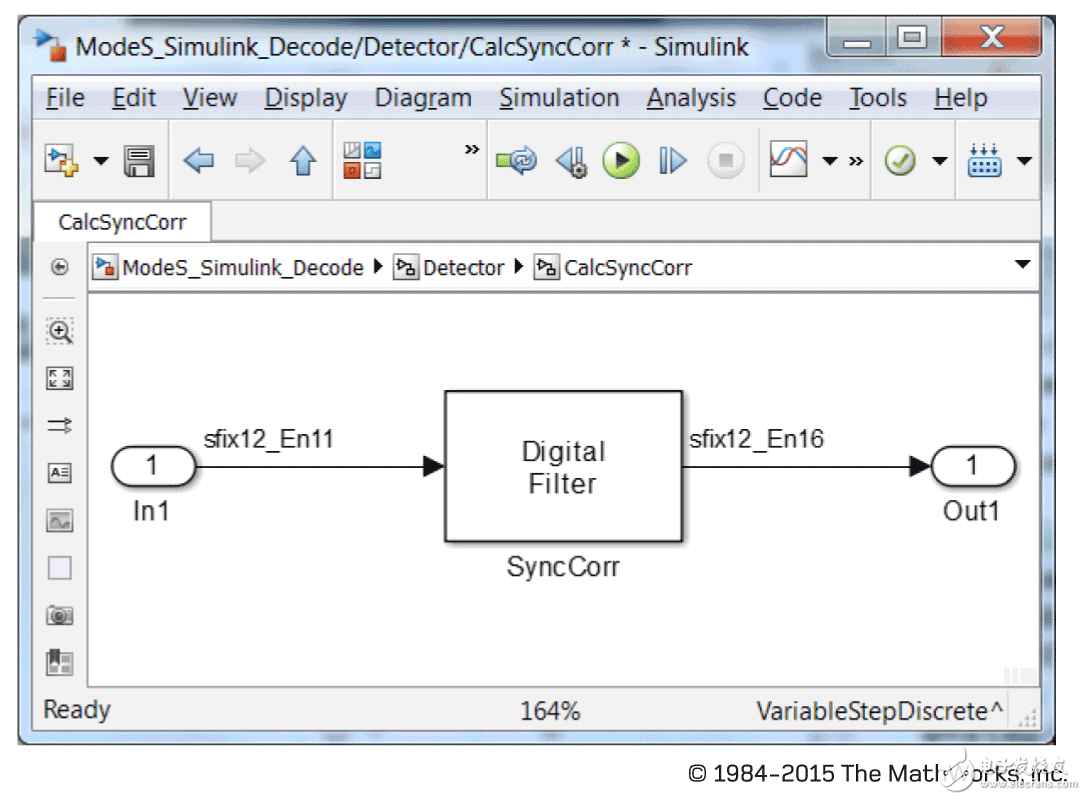 圖10. 用于前同步碼相關(guān)性的Simulink數(shù)字濾波器模塊，12位數(shù)據(jù)類型