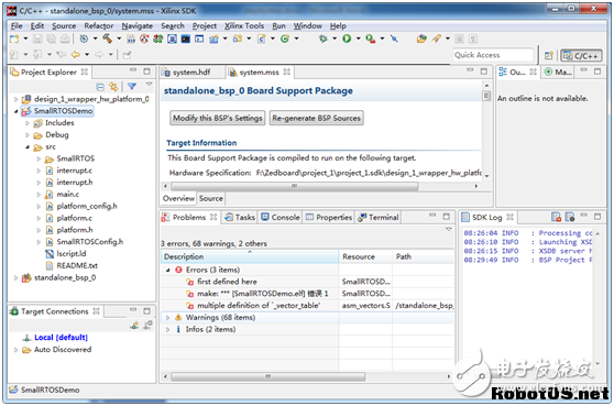 在Zynq平臺運(yùn)行SmallRTOS實時操作系統(tǒng)詳細(xì)步驟