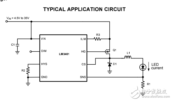 大功率LED驅(qū)動電源之LM3401的解析