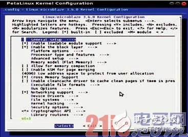 圖4:內(nèi)核配置菜單