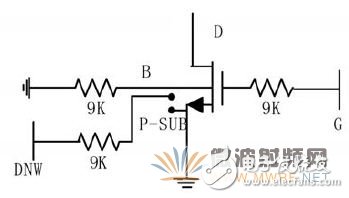 （b）NMOS管電阻連接說(shuō)明圖