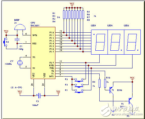 基于AT89C2051單片機多功能倒計時器的設(shè)計