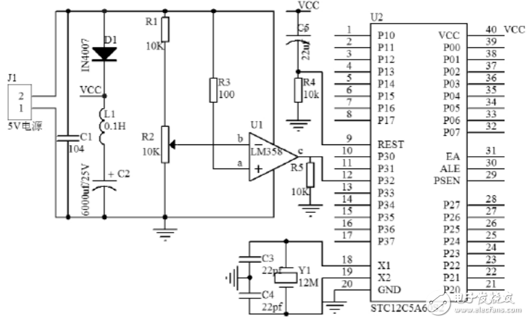 基于LM358的單片機(jī)掉電保護(hù)電路