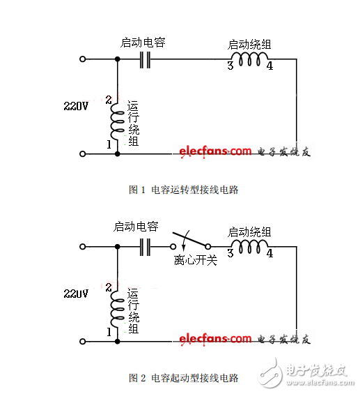 詳解單相電機(jī)電容接線圖