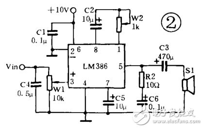 LM386應(yīng)用電路之微機立體聲功放電路