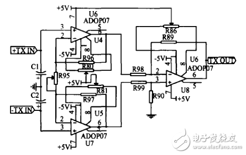 多點熱電偶精密測試電路_基于CD4051的多點熱電偶轉(zhuǎn)換電路_基于ADOP07的熱電偶的放大電路