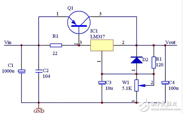 lm317應(yīng)用電路圖匯總（集成電路、擴流電路、穩(wěn)壓電路）