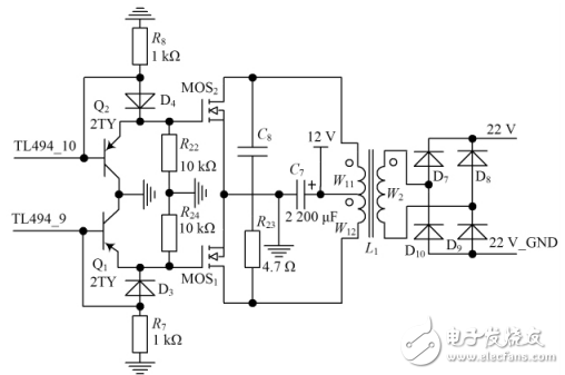 一款基于脈寬調(diào)制芯片TL494的微型車載逆變器設(shè)計(jì)電路