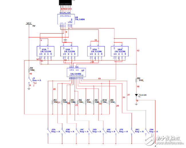 優(yōu)先編碼器74ls148引腳圖及功能介紹(工作原理,邏輯圖及應(yīng)用電路)